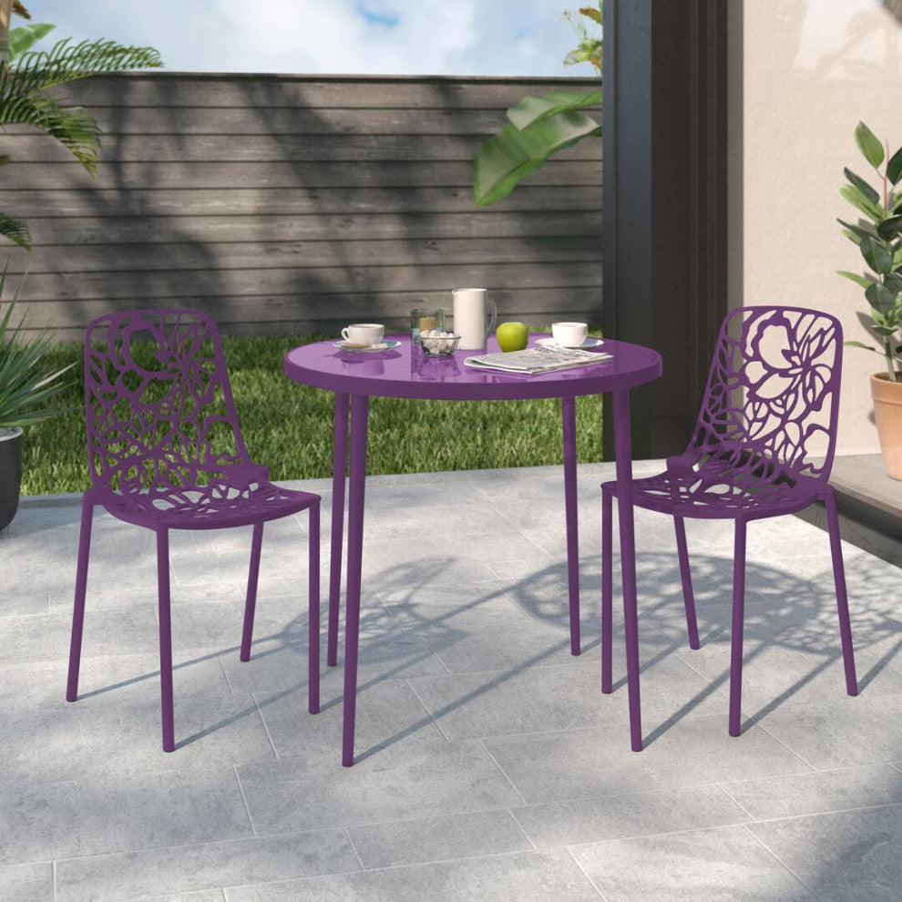 LeisureMod DC23PU2 Modern Devon Aluminum Chair, Set of 2