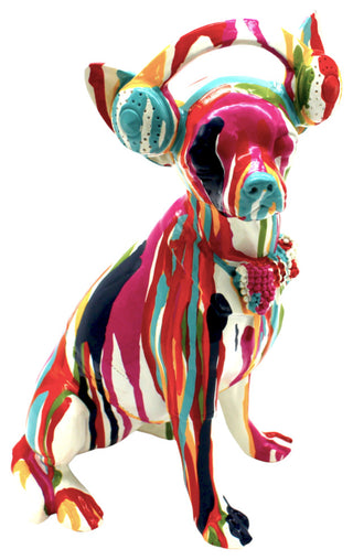 Interior Illusions Plus Graffiti Chihuahua With Headphone 10" Tall