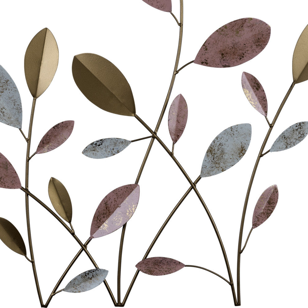 Muted Metal Botanical Stem Wall D"cor