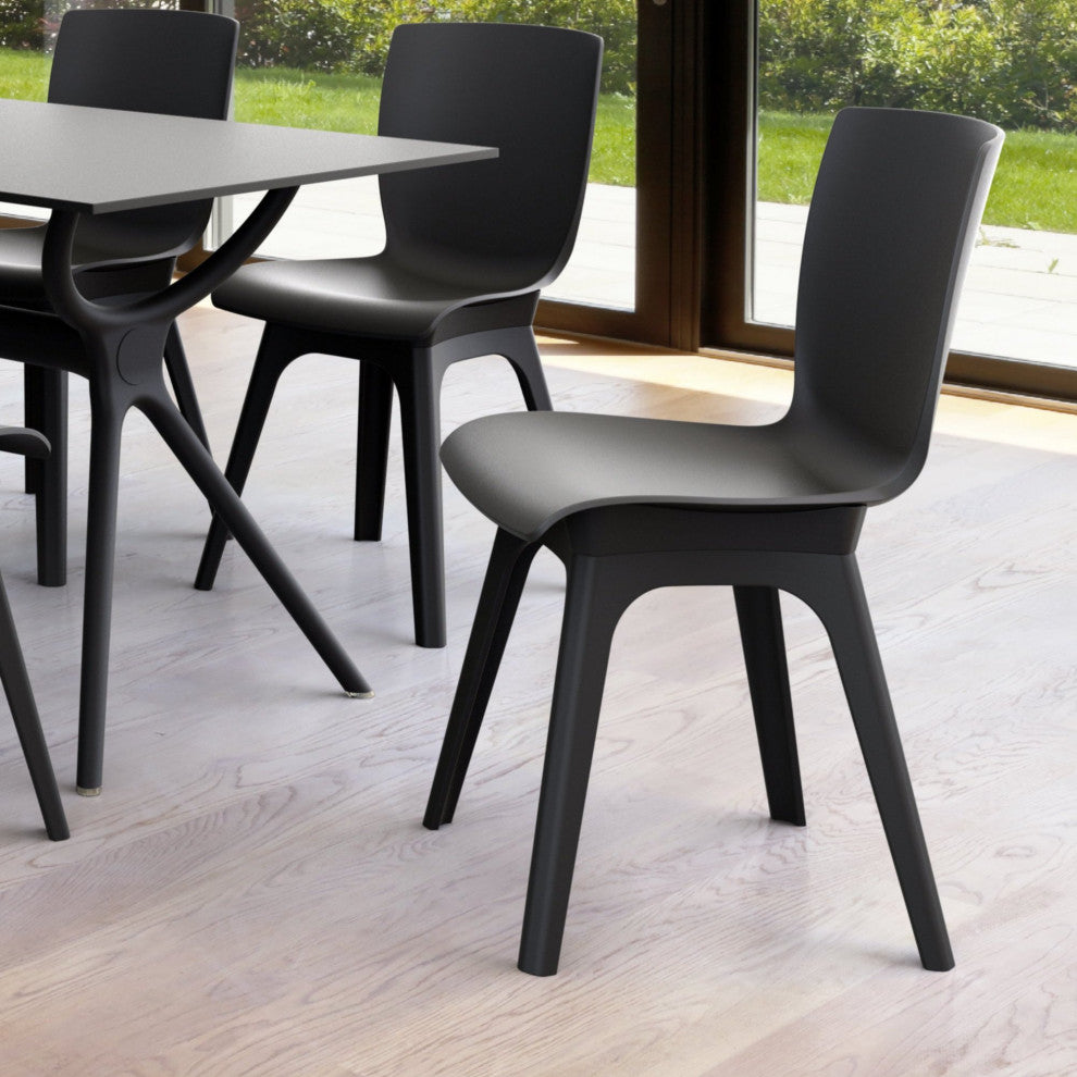 Compamia Mio PP Modern Chair, Set of 2, Black