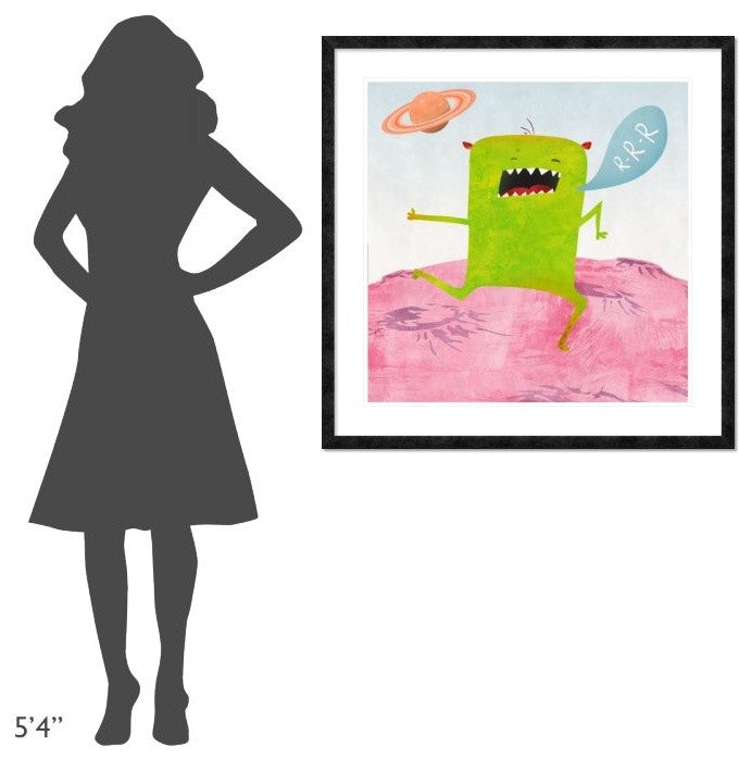 "Alien Friend Number 1" Framed Digital Print by Skip Teller, 38"x38"
