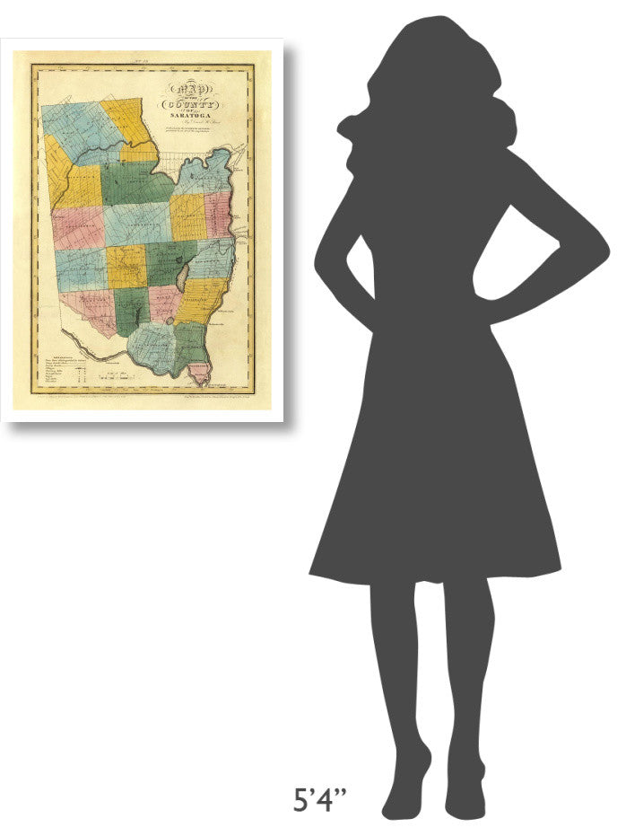"New York - Saratoga County, 1829" Digital Paper Print by David H. Burr, 24"x32"