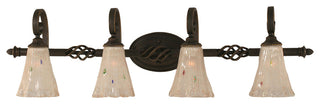 Elegante 4 Light Bath Bar, 5.5" Frosted Crystal Glass