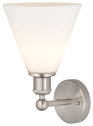 Berkshire 1-Light 8" Sconce, Satin Nickel Finish, Matte White Shade
