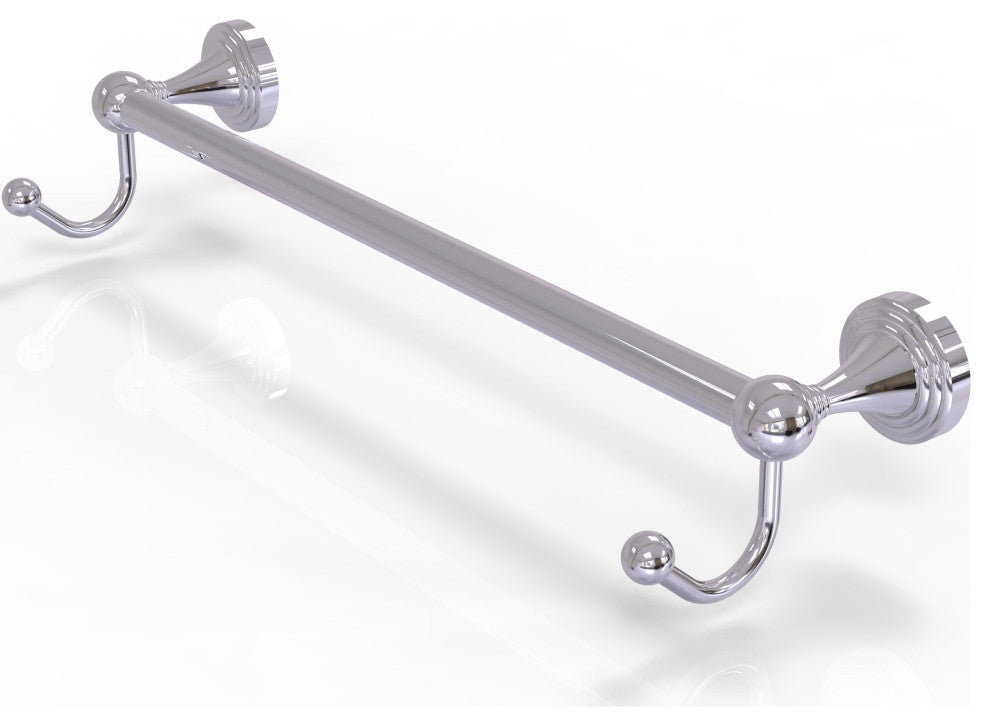 Sag Harbor 18" Towel Bar with Integrated Hooks, Polished Chrome