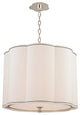 Sweeny, 20-inch  Pendant, Polished Nickel Finish, White Faux Silk Shade