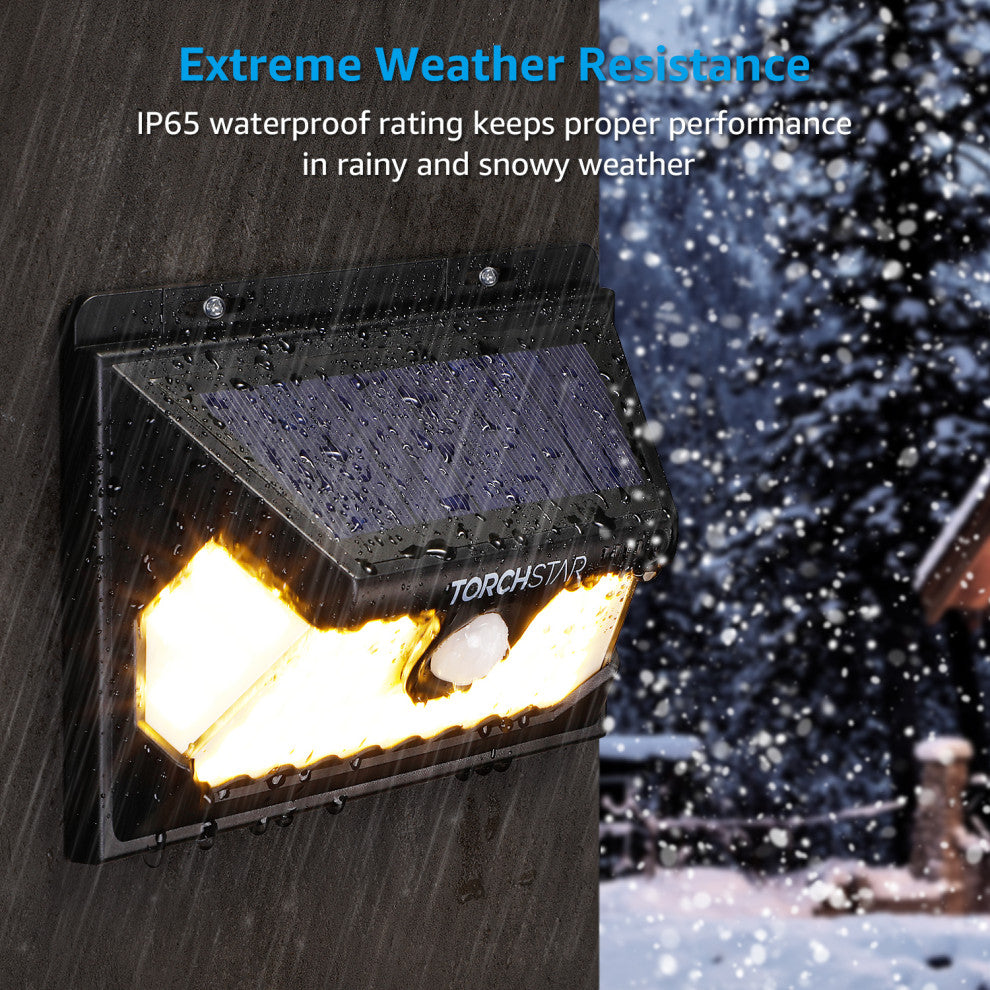 2 Pcs LED Solar Motion Sensor Security Light, 4 Modes, IP65, 3000K