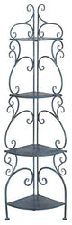 Safavieh Turuca 4 Tier Corner Shelf, Mossy Blue