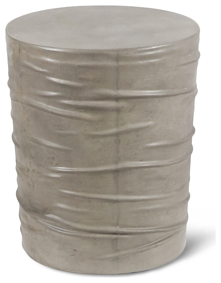 GDF Studio Aubree Outdoor 16" Light-Weight Concrete Side Table, Light Gray
