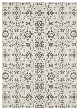 Iris Two-Tone Oriental Ivory/ Grey Area Rug 9'10" x 12'10"