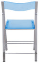Menno Acrylic Folding Chairs Modern Stackable Foldable Dining Chair, Blue