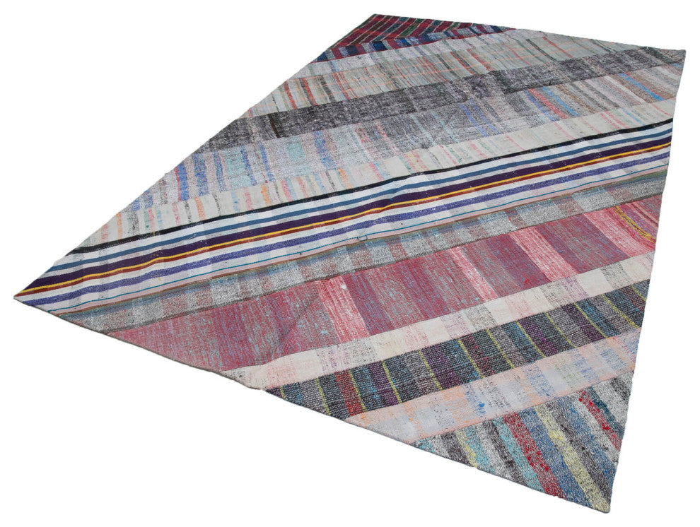 Rug N Carpet - Handmade Anatolian 6' 8'' x 9' 11'' Tribal Patchwork Kilim Rug