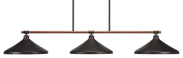 Blacksmith 3-Light Bar, Dark Granite Cone Metal Shade