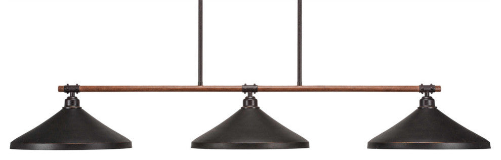Blacksmith 3-Light Bar, Dark Granite Cone Metal Shade