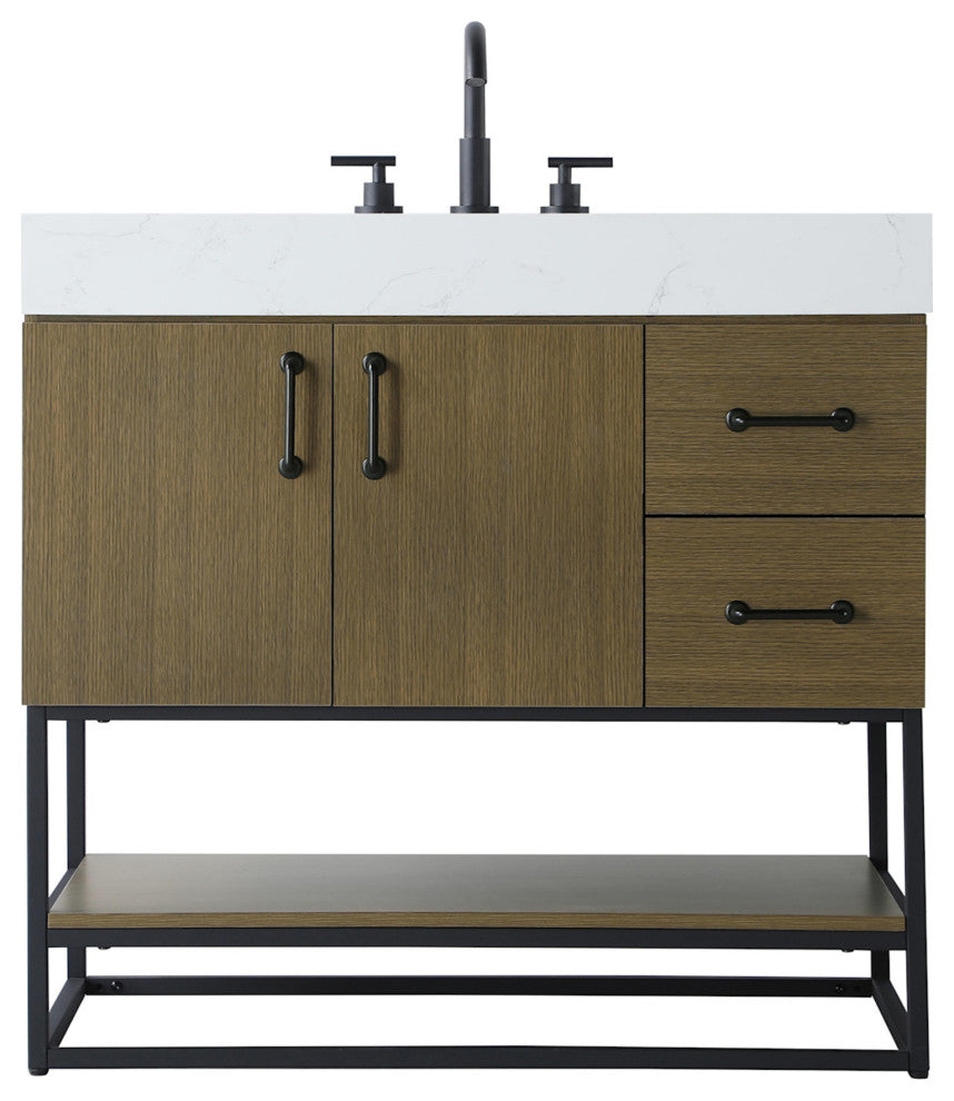 Elegant Lighting VF29236 Caroline 36" - Chestnut Brown