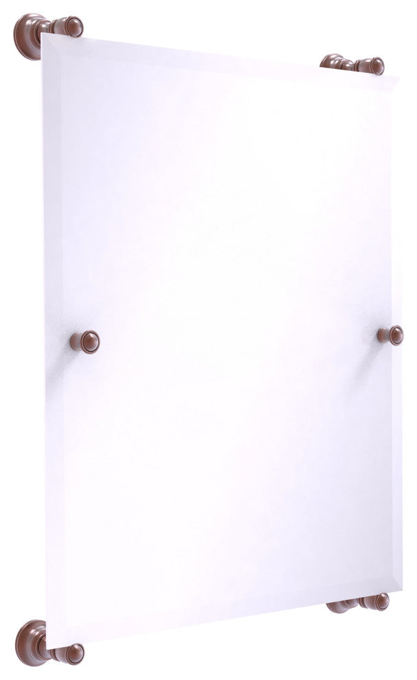 Carolina Frameless Rail Mounted Mirror, Antique Copper