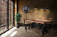 Steampunk Adjustable Dining Table - Iron Crank Base - Rustic Mahogany