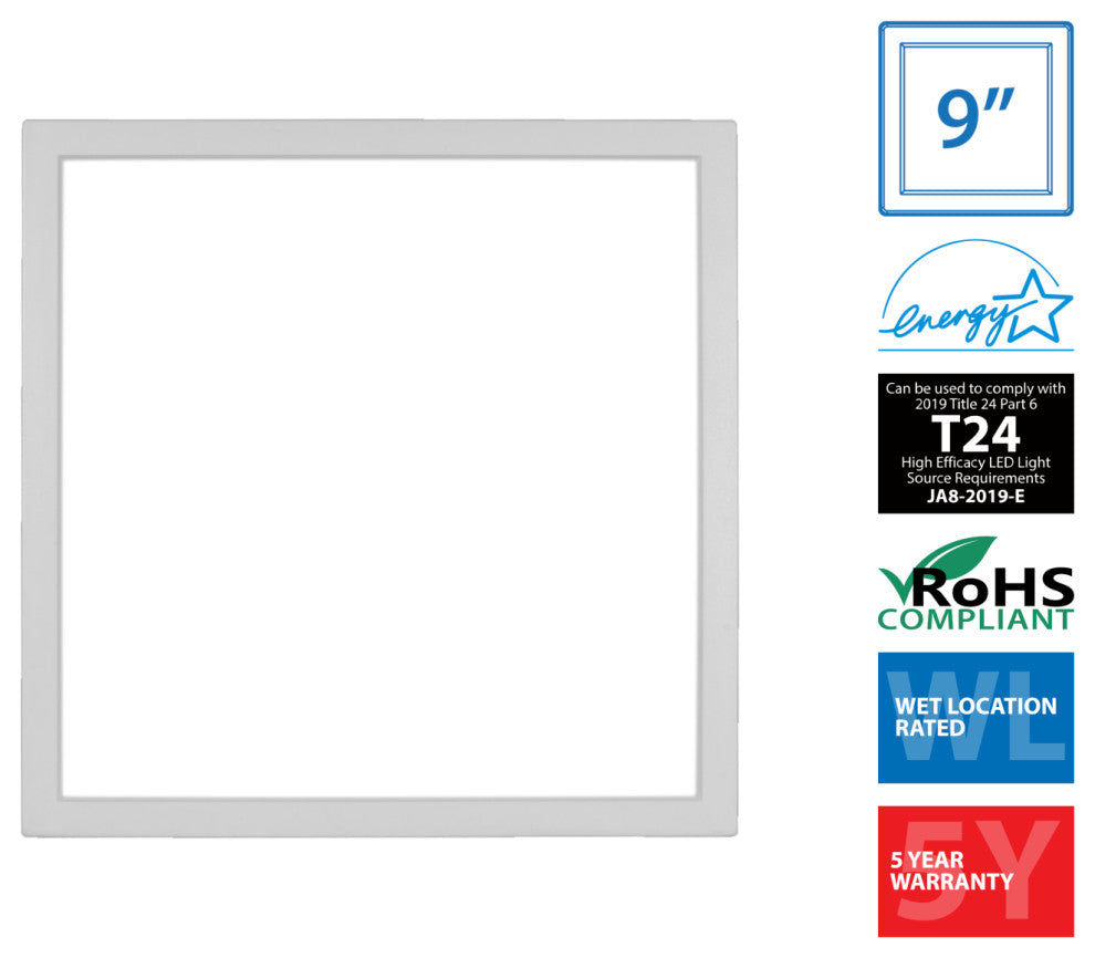 DSE 9" White Square Selectable LED Surface Mount Downlight