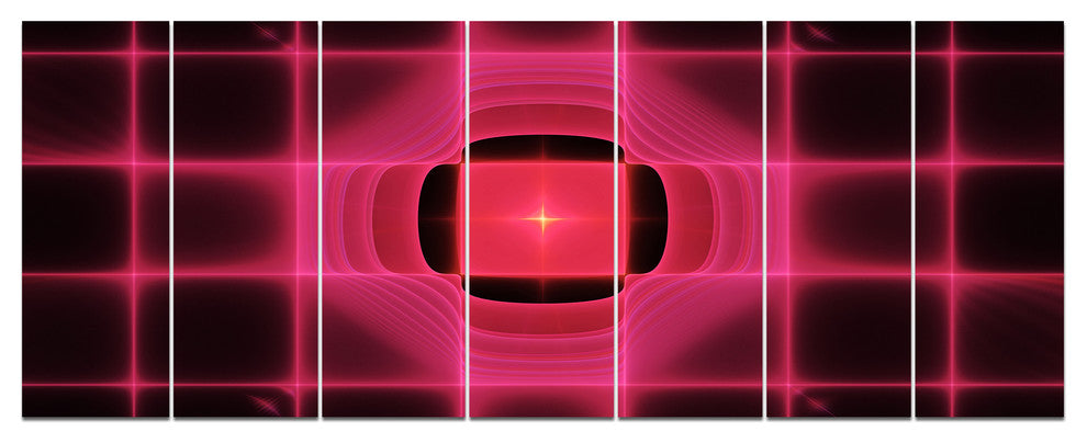 Pink Thermal Infrared Visor, Abstract Canvas Art Print, 83"x32", 7 Panels
