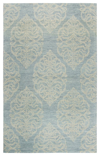 Rizzy Home Opulent OU814A Light Blue Medallion Area Rug, Rectangular 8'x10'