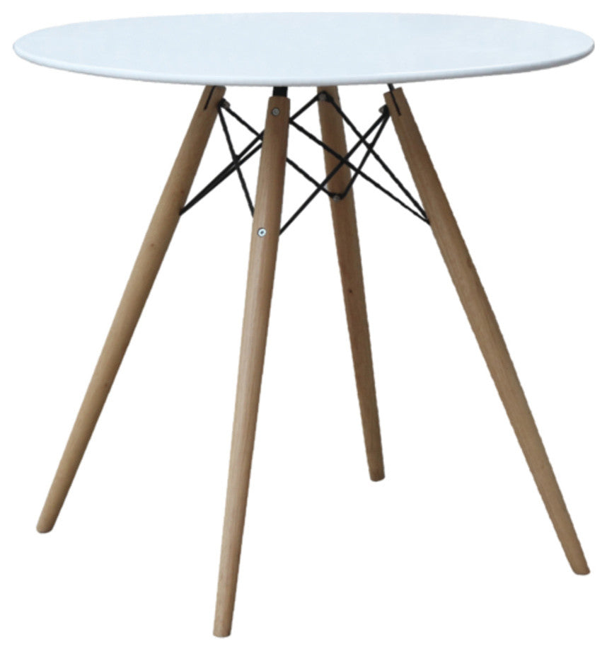 Modern Classics WoodLeg Dining Table 36" Fiberglass Top, White