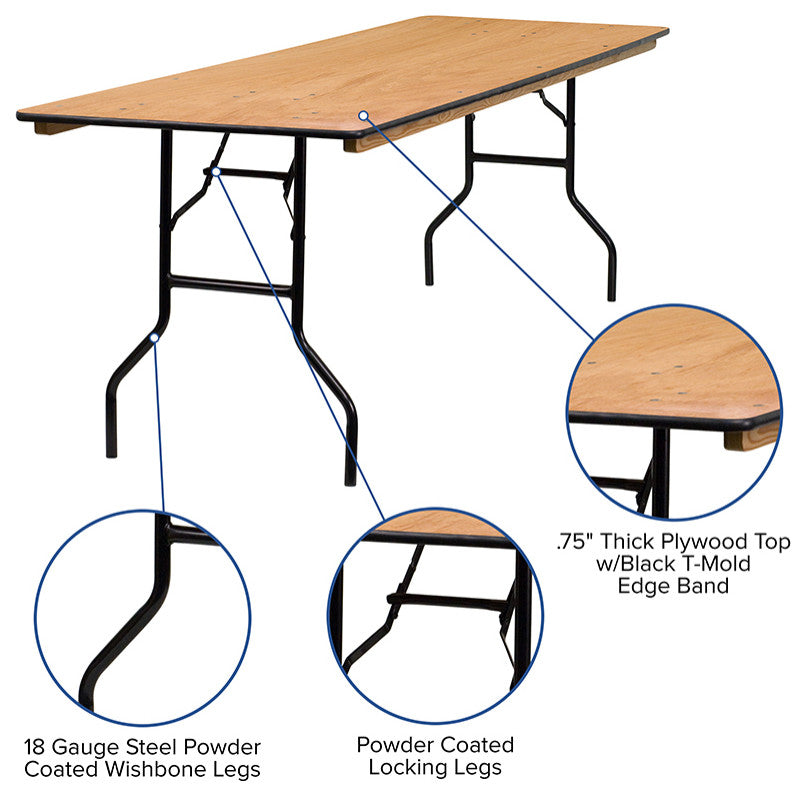 30x96 Wood Fold Table