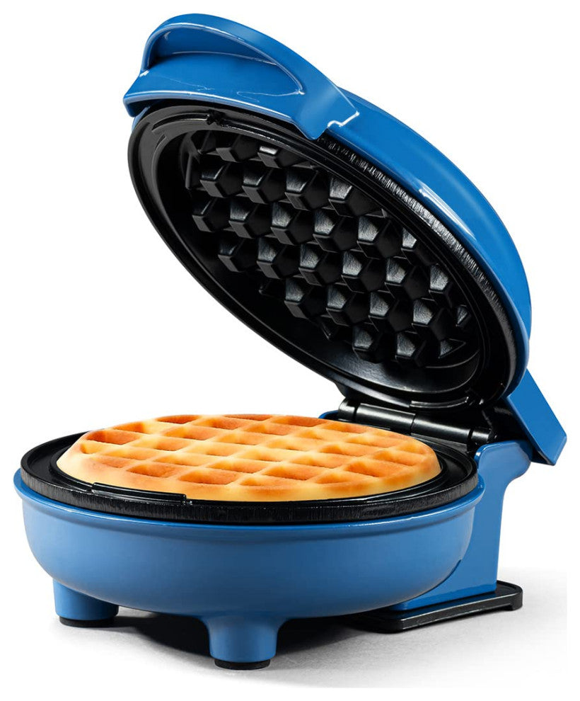 Personal Non-Stick Waffle Maker, Black - 4-inch Waffles in Minutes., Blue