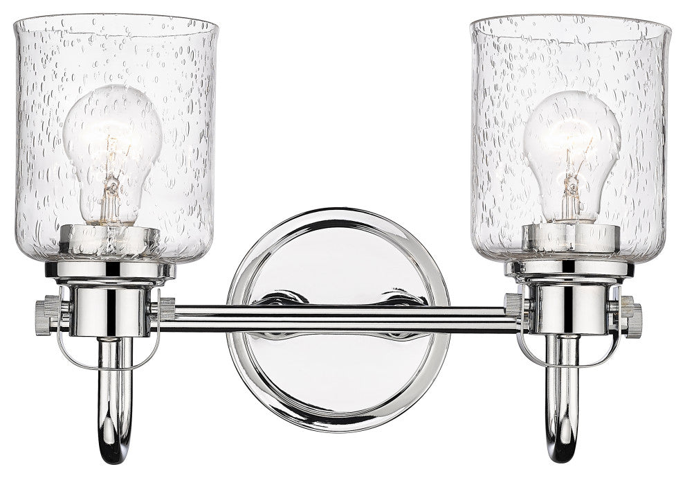 Zlite 340-2V-CH 2-Light Vanity, Clear Seeded