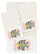 Linum Home Textiles Turkish Cotton Feliz 3-Piece Embellished Towel Set, Cream