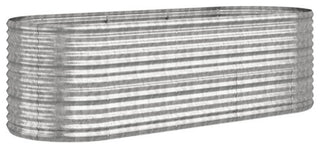 vidaXL Raised Garden Bed Raised Flower Bed Galvanized Steel Planter Silver