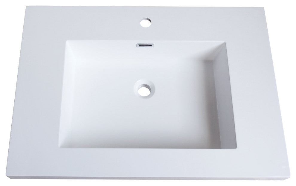 Dowell 22" FTB Resin Bathroom Vanity Basin, White, 32wx22dx6h