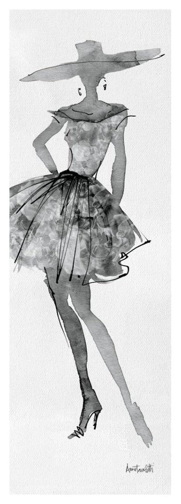 "Fashion Sketchbook V" Digital Paper Print by Anne Tavoletti, 14"x38"