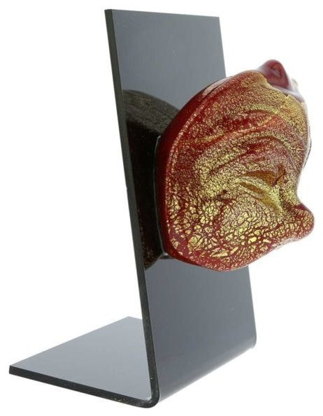 GlassOfVenice Murano Glass Venetian Carnival Mask - Red Bauta