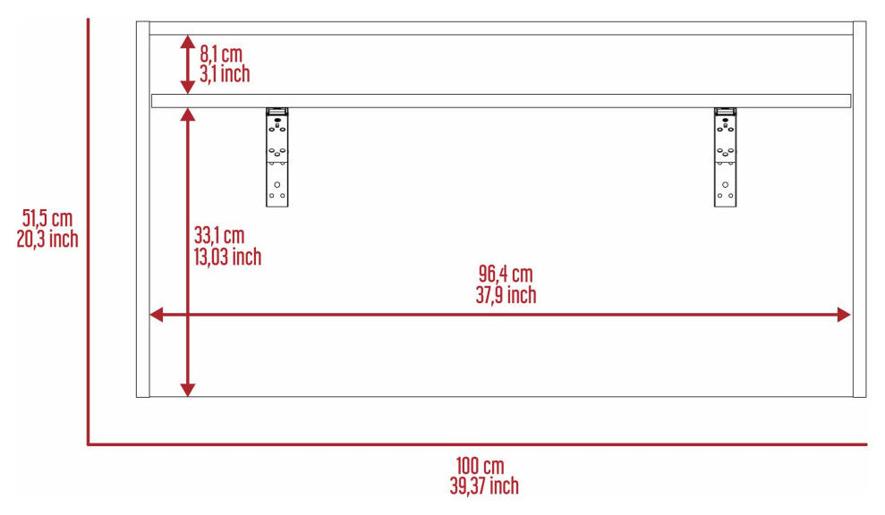 FM FURNITURE Brickell Wall Mounted Foldable Desk, Light Oak/ White