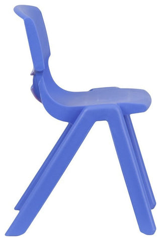 2 Pack Plastic Stackable School Chair with 13.25" Seat Height, Blue