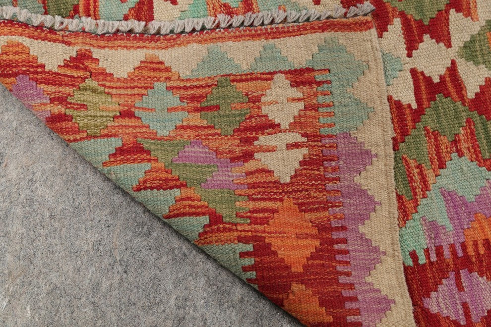 Southwestern Turkish Flat-Woven Kilim 6' Oriental Runner Rug, 6'5"X2'4"