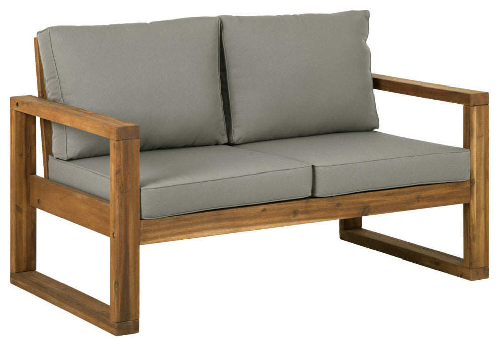 52" Modern Patio Loveseat - Brown