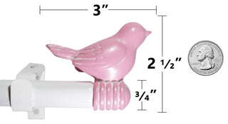 3/4" Bird Adjustable Curtain Rod, Pink, 48"-84"