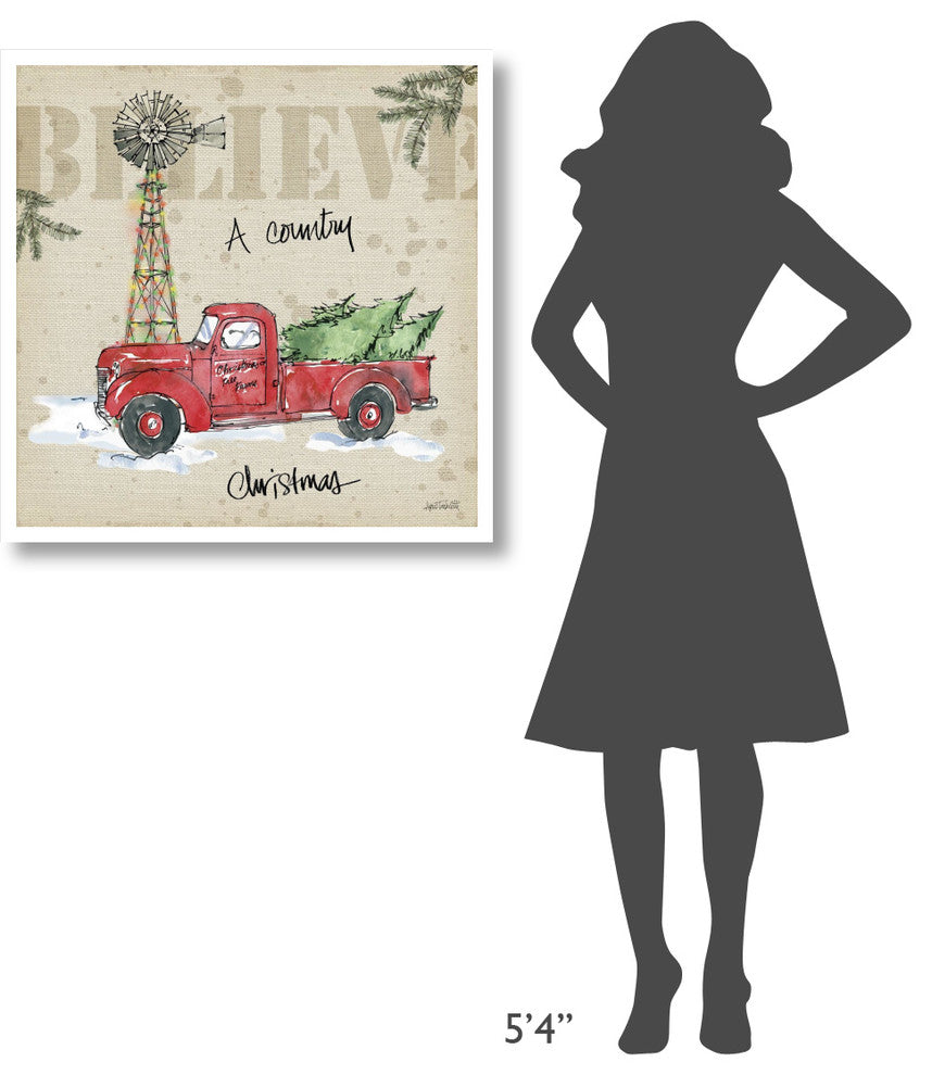 "Country Christmas IV" Digital Paper Print by Anne Tavoletti, 32"x32"
