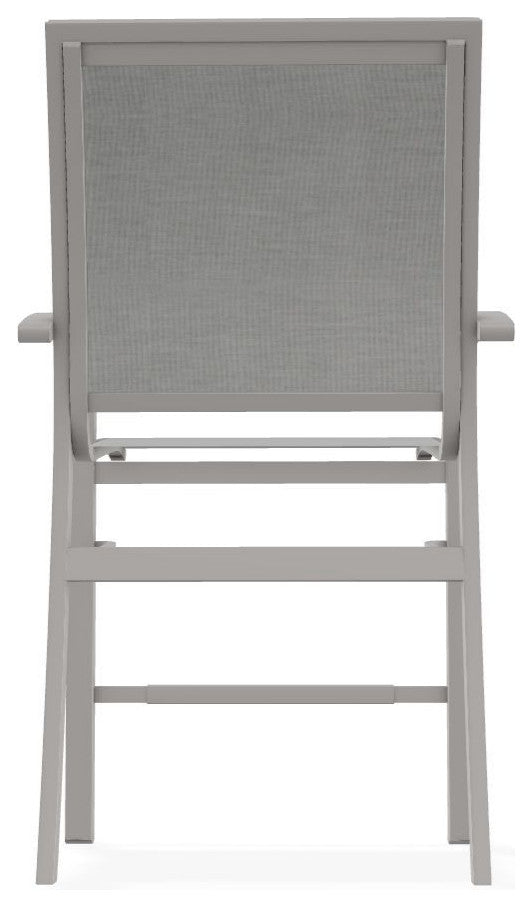 Kendall Sling Balcony Height Stackable Outdoor Stool, Alloy/Warm Gray