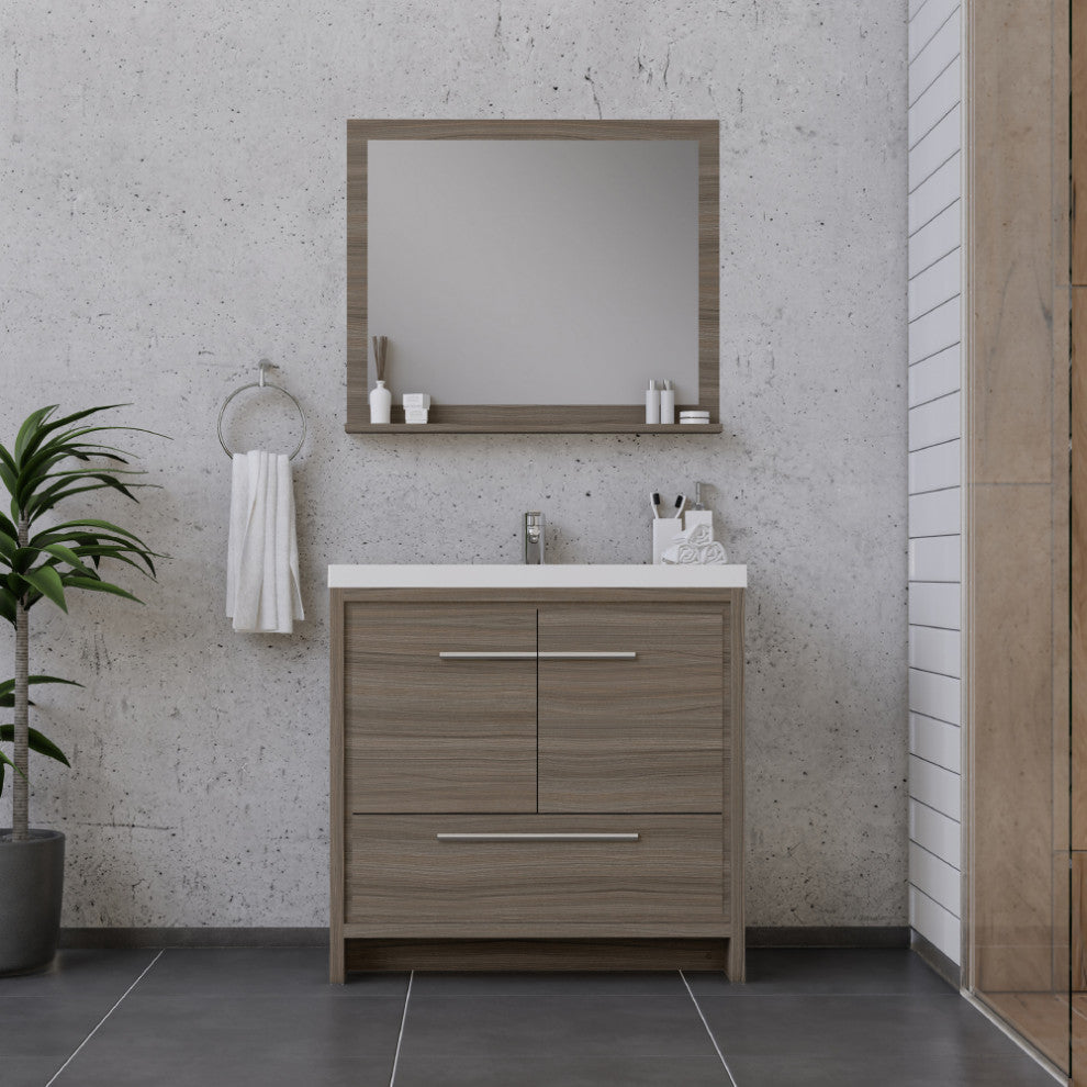Sortino 36" Bathroom Vanity With Sink, Gray