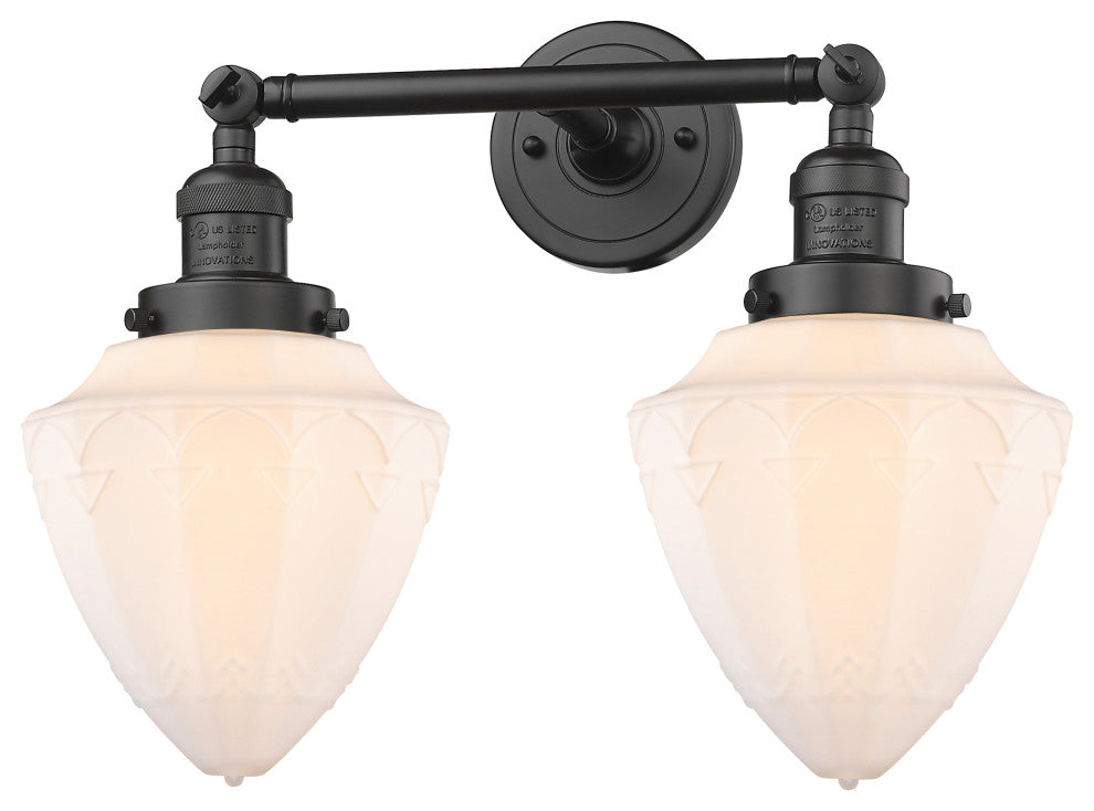 Innovations 208-OB-G661-7-LED 2 Light Bath Vanity Light, Oil Rubbed Bronze