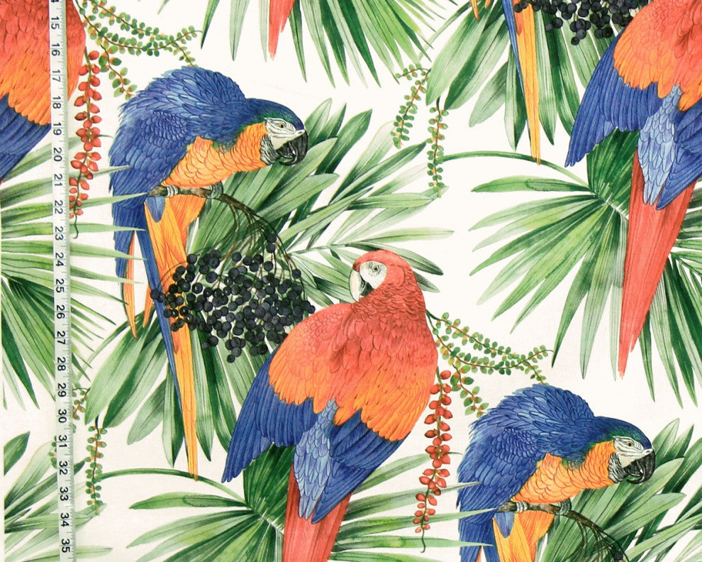 Tropical parrot jungle fabric macaw home decorating material , Standard Cut