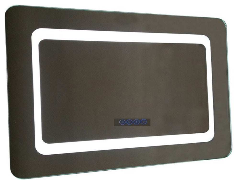 48" Rectangular Led Bordered Illuminated Mirror With Bluetooth Speakers
