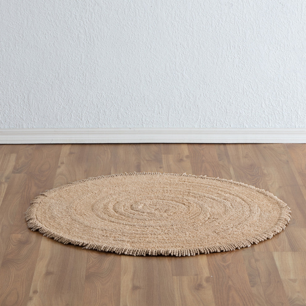 Hartley Machine Tufted Bath Mat, Beige, 30"x30"