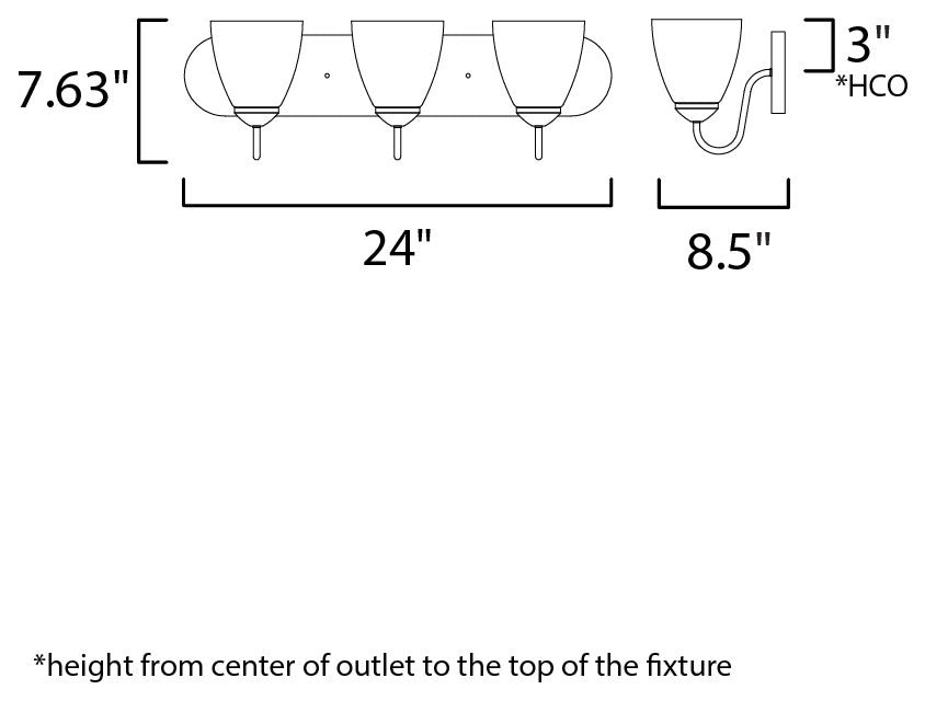 Maxim 11383 Axis 3 Light 24"W Vanity Light - Black