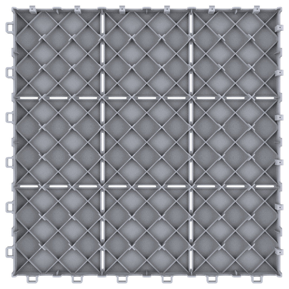 Pure Garden Set of 6 Gray Interlocking Eco Friendly Patio Tile