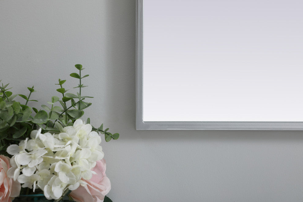 Metal Frame Arch Mirror 22X30 Inch, Silver