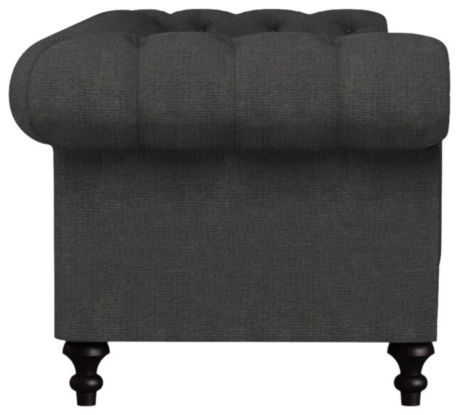 Nativa Interiors London 103" Sofa, Charcoal, Classic Depth