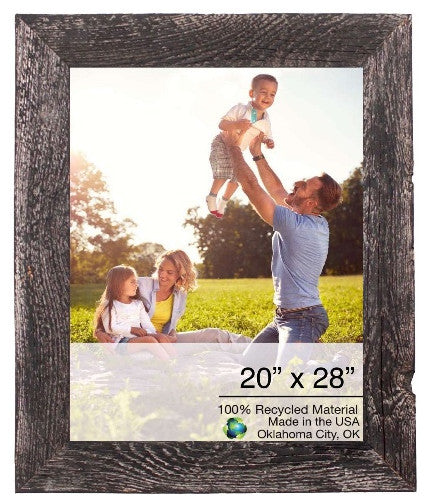 20" x 28" Rustic Farmhouse Rustic Black Wood Frame